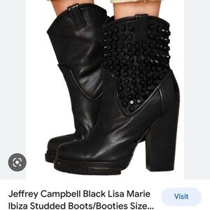Jeffrey Campbell Black Studded /Ibiza Lisa Marie style  Boots